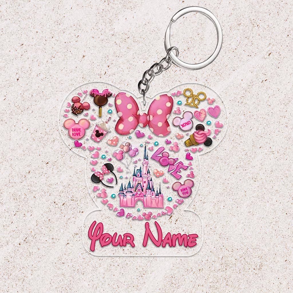 Personalized Christmas Mouse Keychain Custom Name Gift