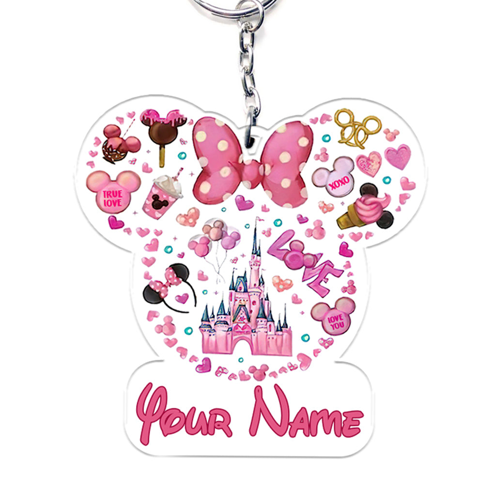 Personalized Christmas Mouse Keychain Custom Name Gift
