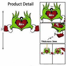 Load image into Gallery viewer, Personalized Grinch Heart Ornament Custom Name Christmas Gift

