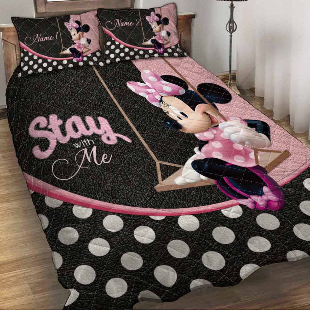 Personalized Minnie Mouse Quilt Set with Names for Kids