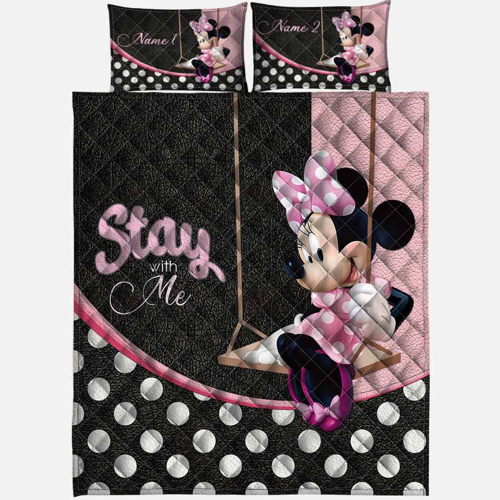 Personalized Minnie Mouse Quilt Set with Names for Kids