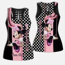 Load image into Gallery viewer, Personalized Minnie Mouse Hollow Tank Top &amp; Leggings Gift for Mom
