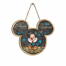 Load image into Gallery viewer, Personalized Autism Awareness Wood Sign with Mickey Mouse Design
