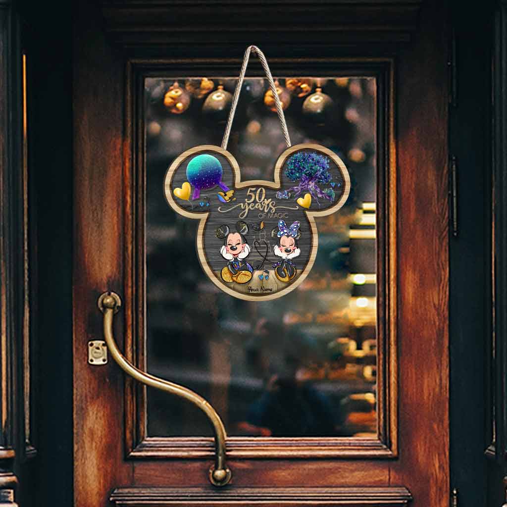 Personalized 50 Years Of Magic Mouse Wood Sign for Anniversary Gift