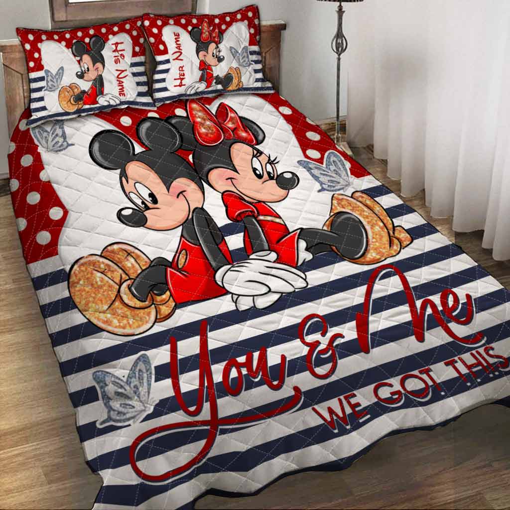 Personalized Mickey & Minnie Quilt Set for Couples | Unique Wedding Gift