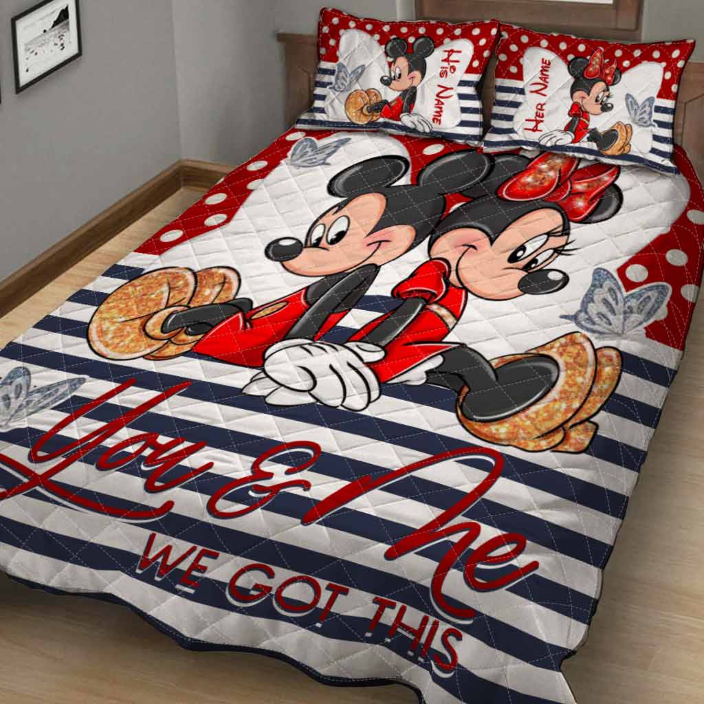 Personalized Mickey & Minnie Quilt Set for Couples | Unique Wedding Gift