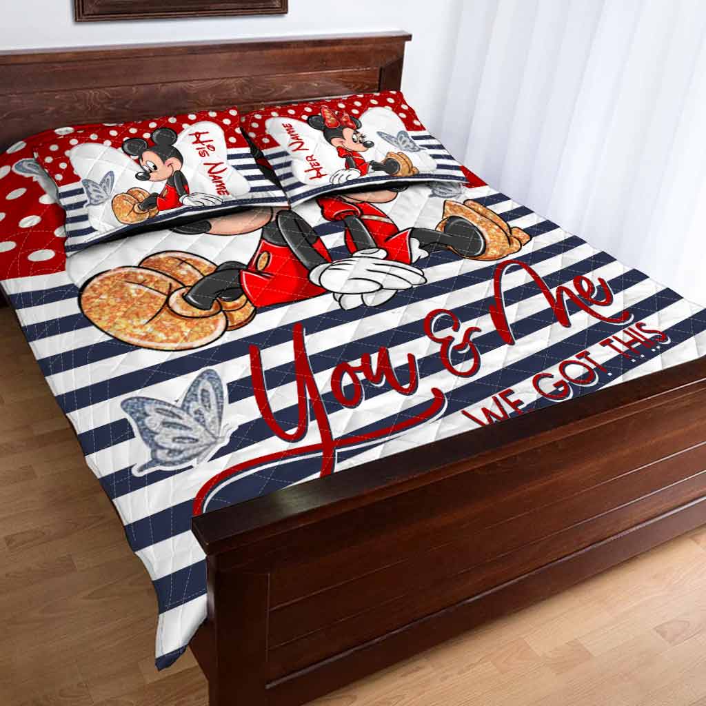 Personalized Mickey & Minnie Quilt Set for Couples | Unique Wedding Gift