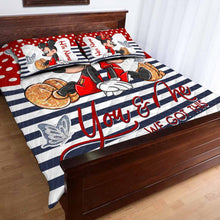 Load image into Gallery viewer, Personalized Mickey &amp; Minnie Quilt Set for Couples | Unique Wedding Gift
