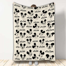 Load image into Gallery viewer, Personalized Mickey Mouse Blanket Custom Name Gift for Kids
