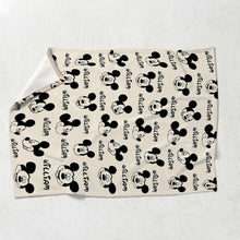 Load image into Gallery viewer, Personalized Mickey Mouse Blanket Custom Name Gift for Kids
