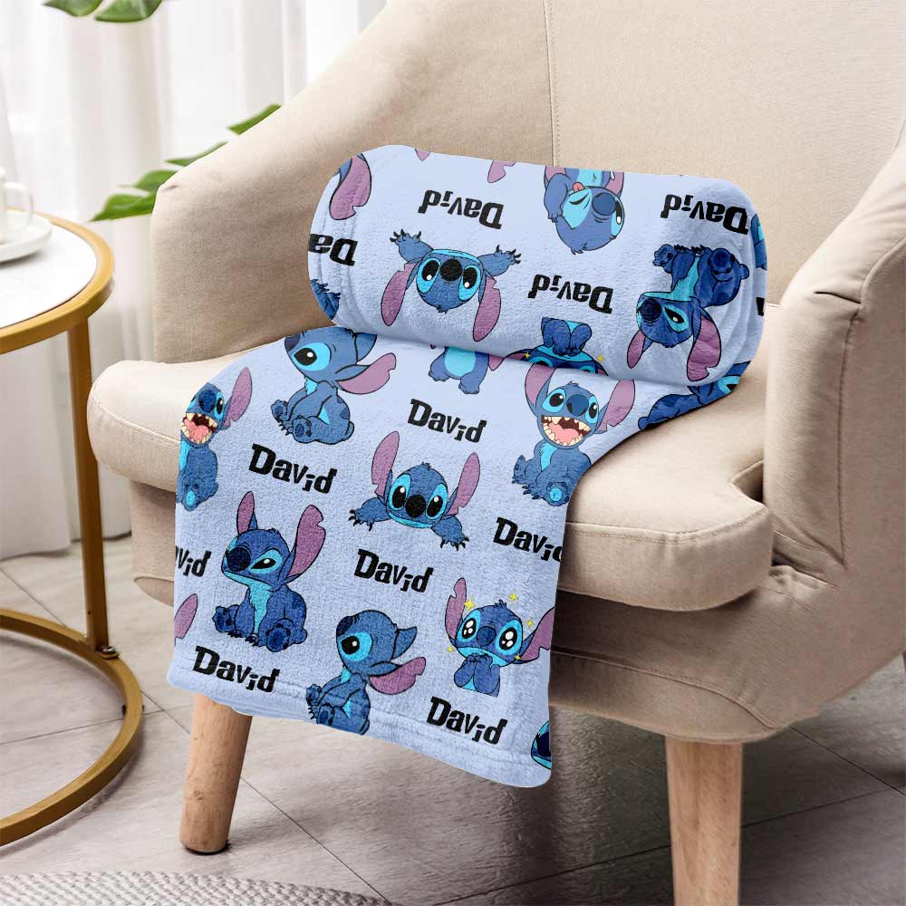 Personalized Ohana Blanket Custom Name Gift for Kids