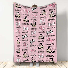Load image into Gallery viewer, Personalized Mouse Ears Blanket Custom Name Soft Flannel Gift
