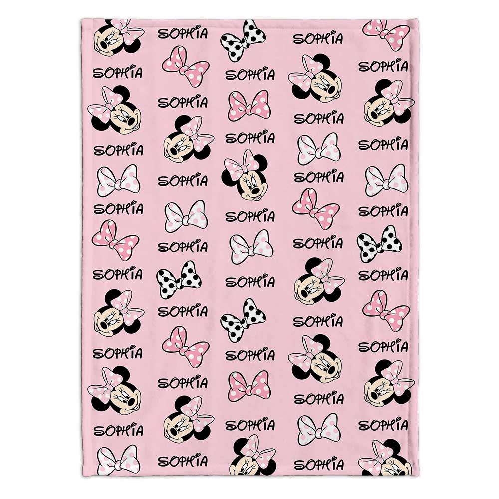 Personalized Mouse Ears Blanket Custom Name Soft Flannel Gift