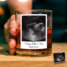Load image into Gallery viewer, Personalized Ultrasound Photo Rock Glass Custom Gift for Dad
