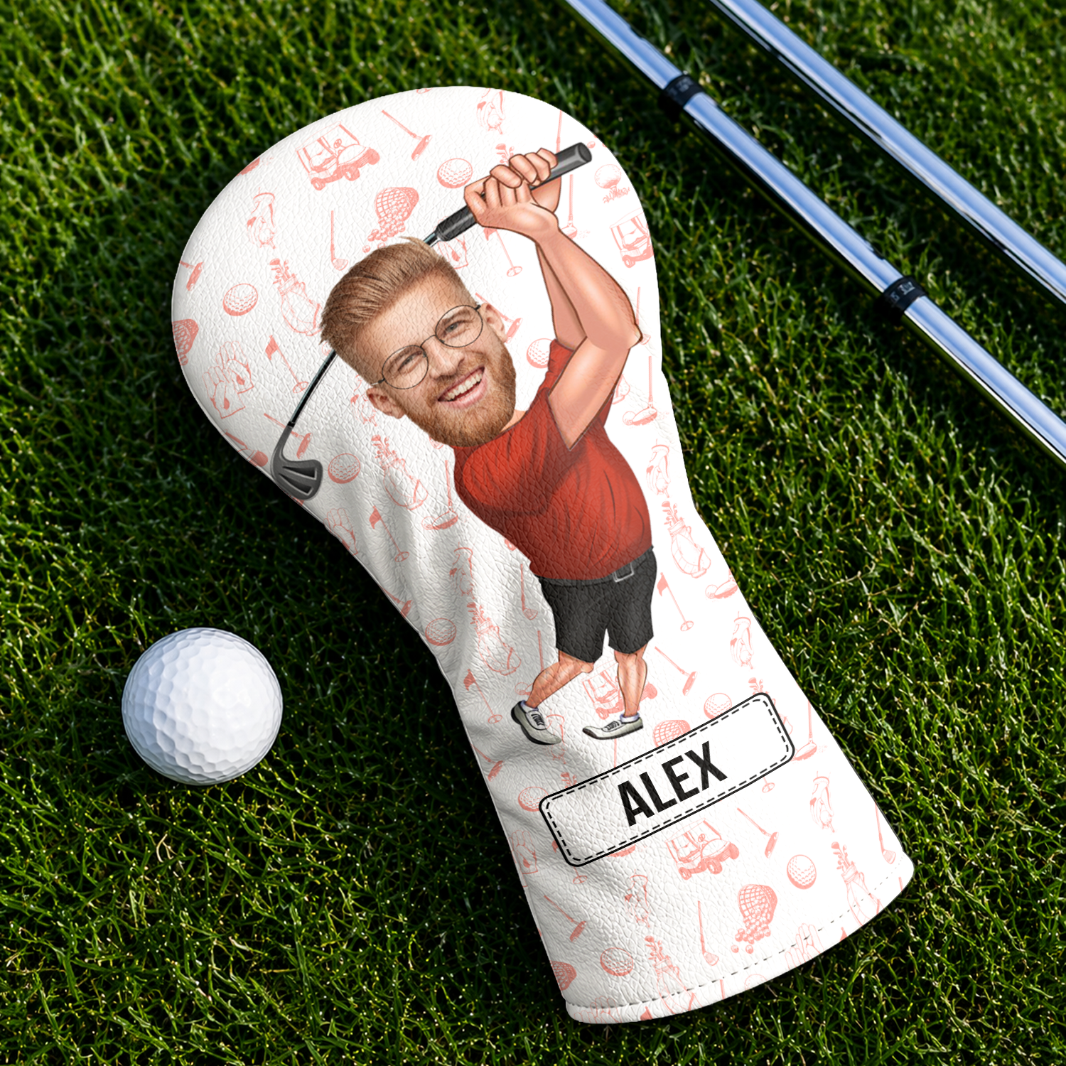 Personalized Funny Golfer Photo Golf Head Cover Unique Gift for Dad