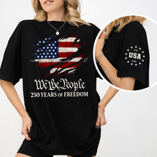 Load image into Gallery viewer, Patriotic Short Sleeve Tee Shirt 250 Years Freedom Gift
