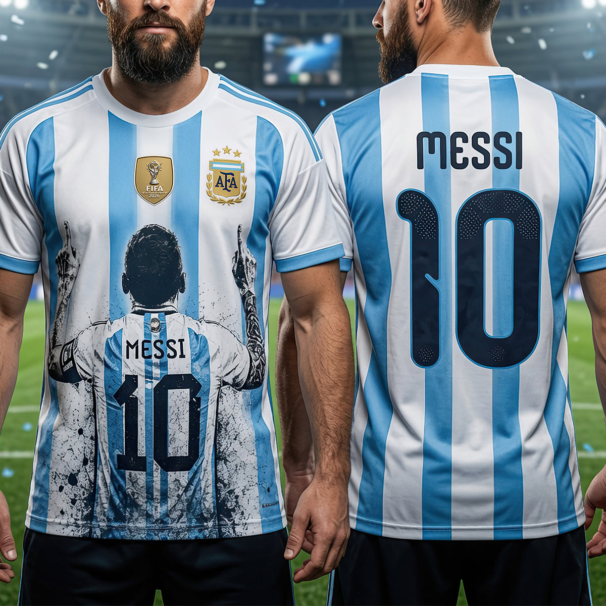 Personalized Argentina Soccer T-Shirt with Custom Name for Football Lovers