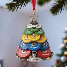 Load image into Gallery viewer, Personalized Weightlifting Christmas Ornament Gym Gift for Fitness Enthusiast
