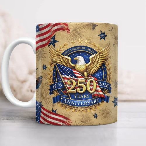 Personalized USA 250 Years Eagle Coffee Mug Custom Gift