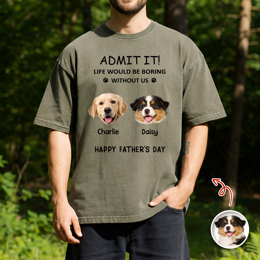 Personalized Dog Dad Comfort Shirt Custom Photo Gift