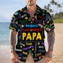 Load image into Gallery viewer, Personalized Hawaiian Shirt Custom Kids Names Gift for Dad
