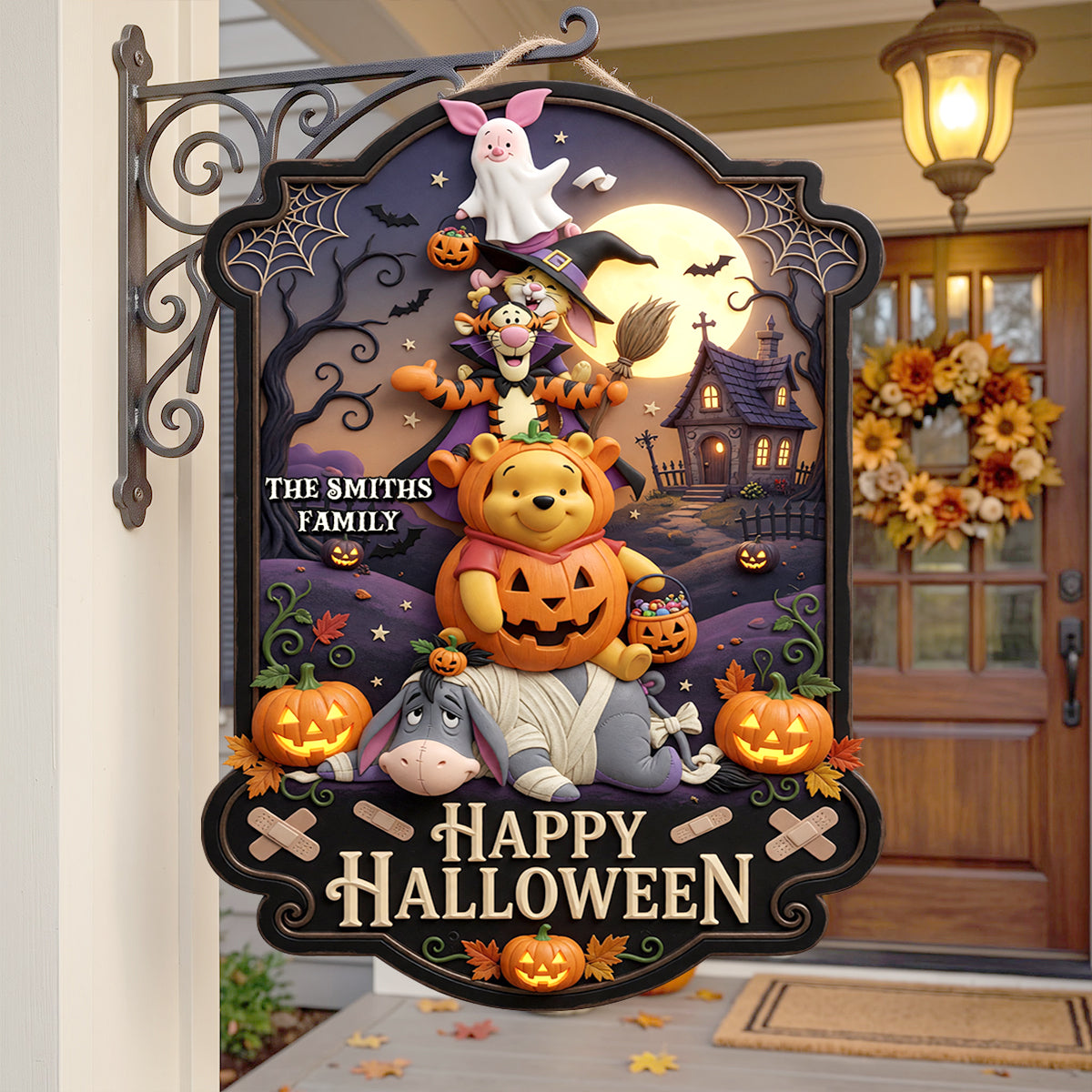 Personalized Halloween Metal Sign Custom Family Name Gift