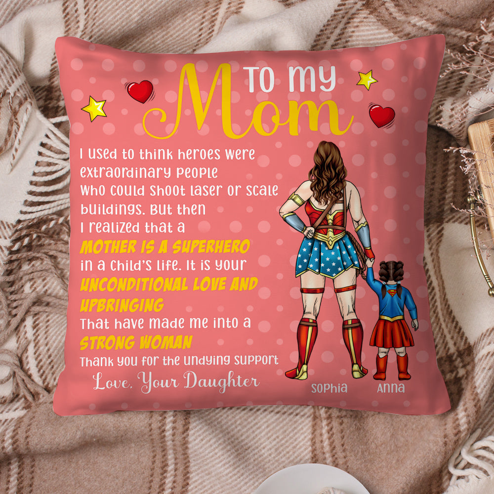 Personalized Superhero Pillow Gift for Mom | Mothers Day