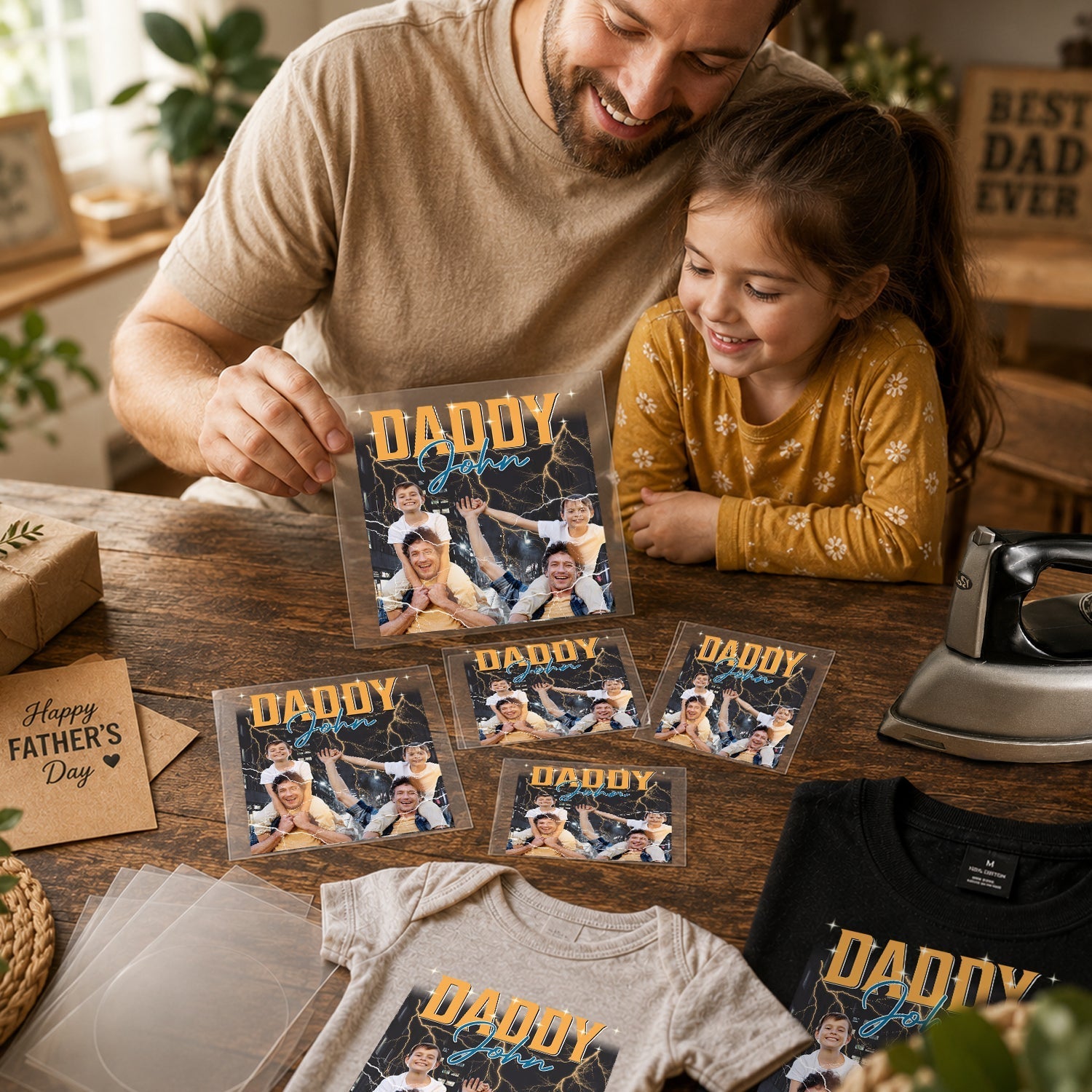 Personalized Retro Photo DTF Transfer Gift for Dad