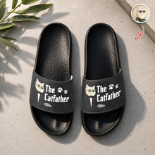 Load image into Gallery viewer, Custom Photo Slide Sandals Funny Gift for Cat Dad
