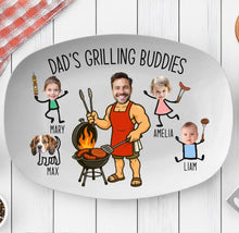 Load image into Gallery viewer, Personalized Grilling Platter Custom BBQ Tray Gift for Dad
