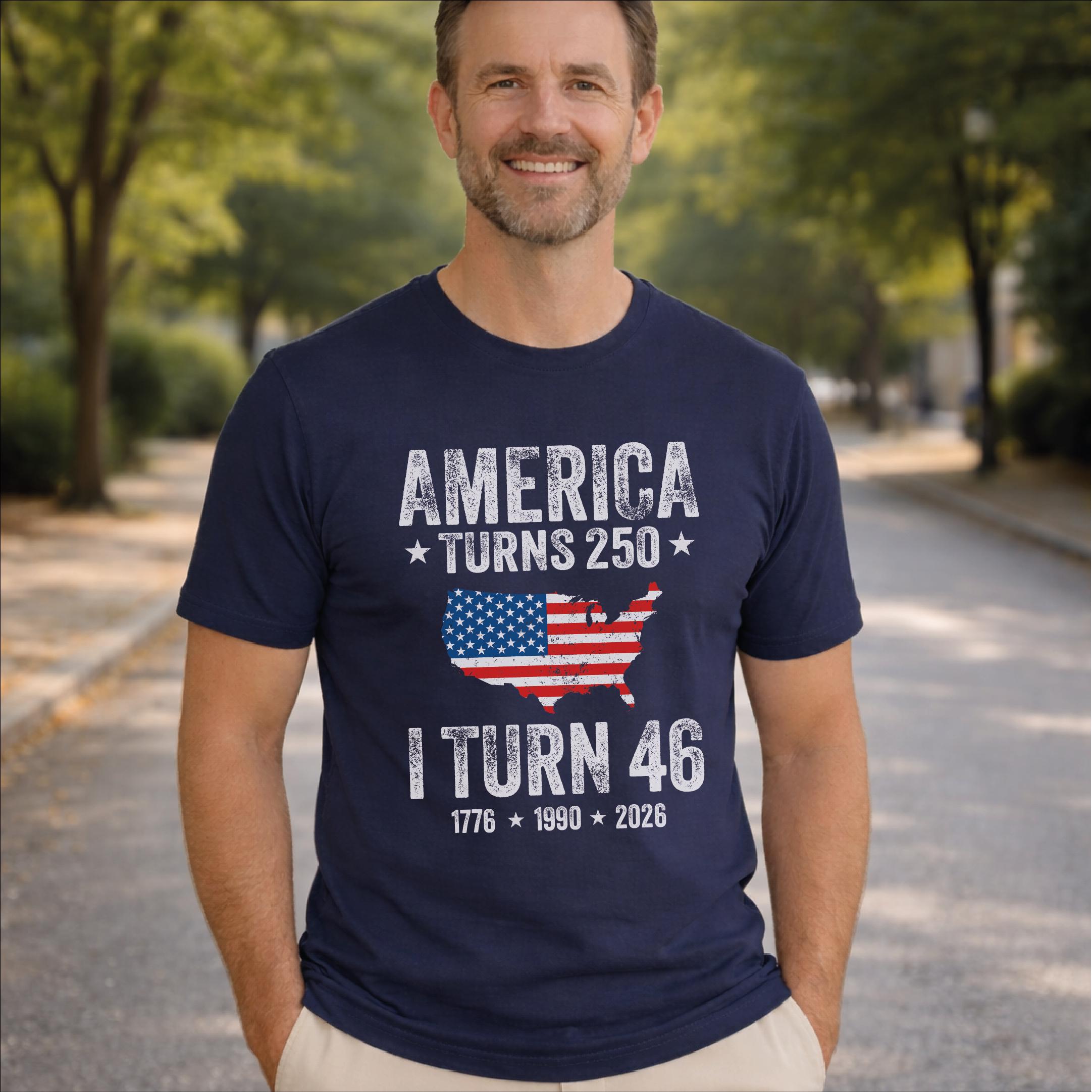 Custom USA Turns 250 T-Shirt Gift for 4th of July Celebration