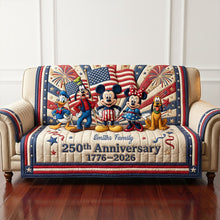 Load image into Gallery viewer, Personalized Quilted Sofa Cover America Freedom Family Gift

