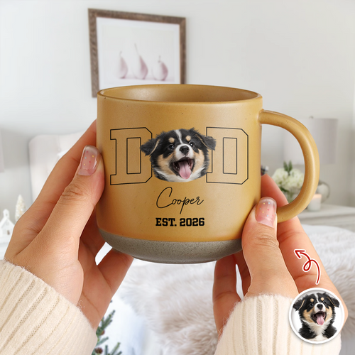 Personalized Pottery Mug Custom Photo Gift for Dog Dad