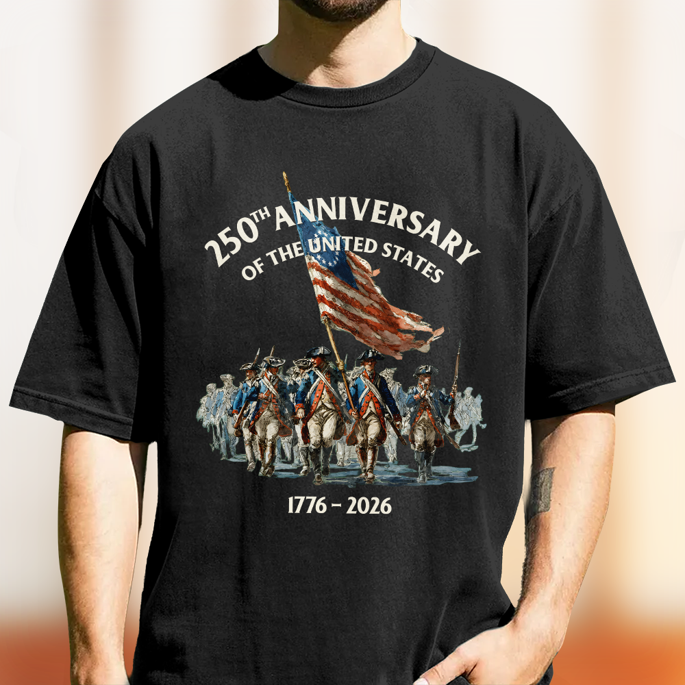 250th Anniversary T-Shirt American Flag Gift for Him/Her