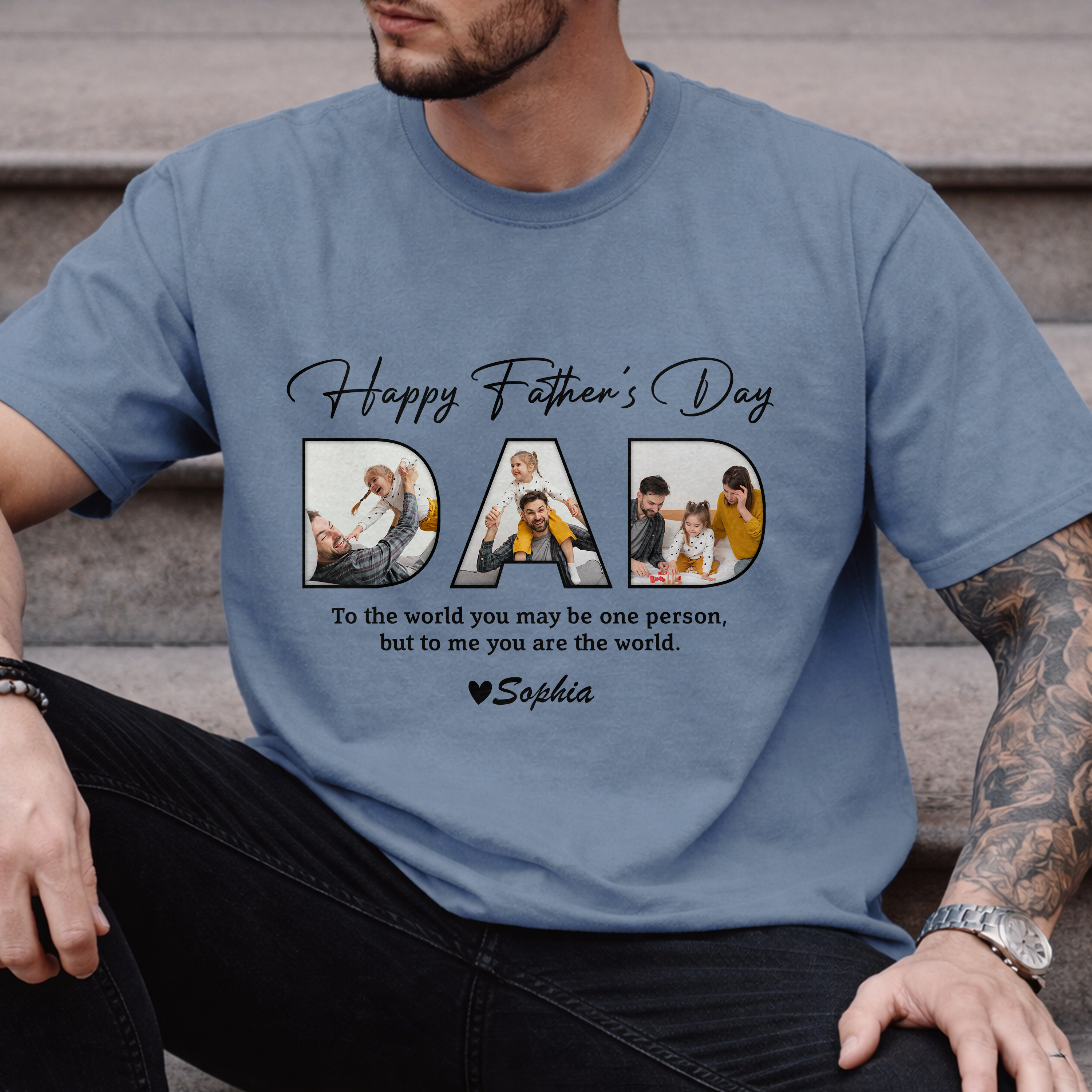 Custom Photo Comfort Shirt Gift for Dad Father's Day