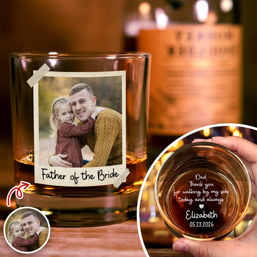 Personalized Father of the Bride Whiskey Glass Custom Gift for Wedding Day