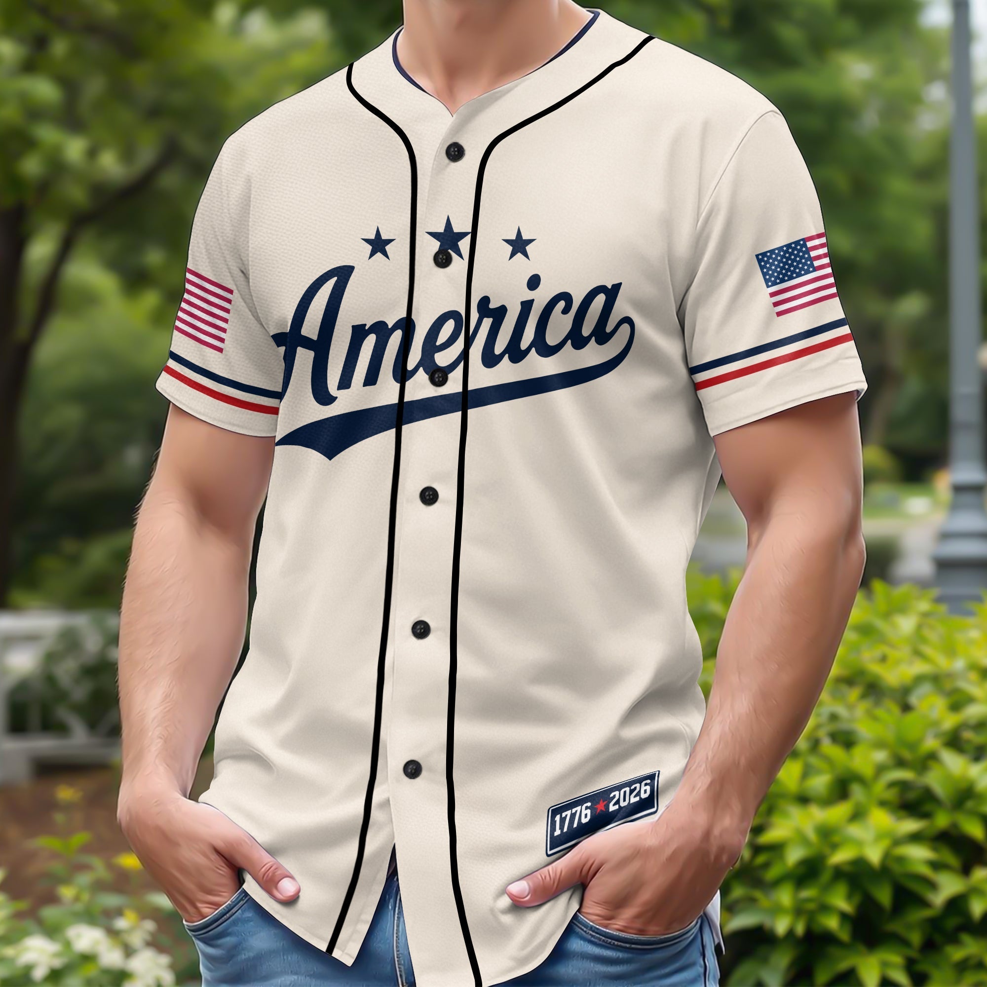 Personalized 250 Years of Freedom Baseball Jersey Custom Name Gift