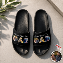 Load image into Gallery viewer, Personalized Photo Slide Sandals Custom Gift for Dad
