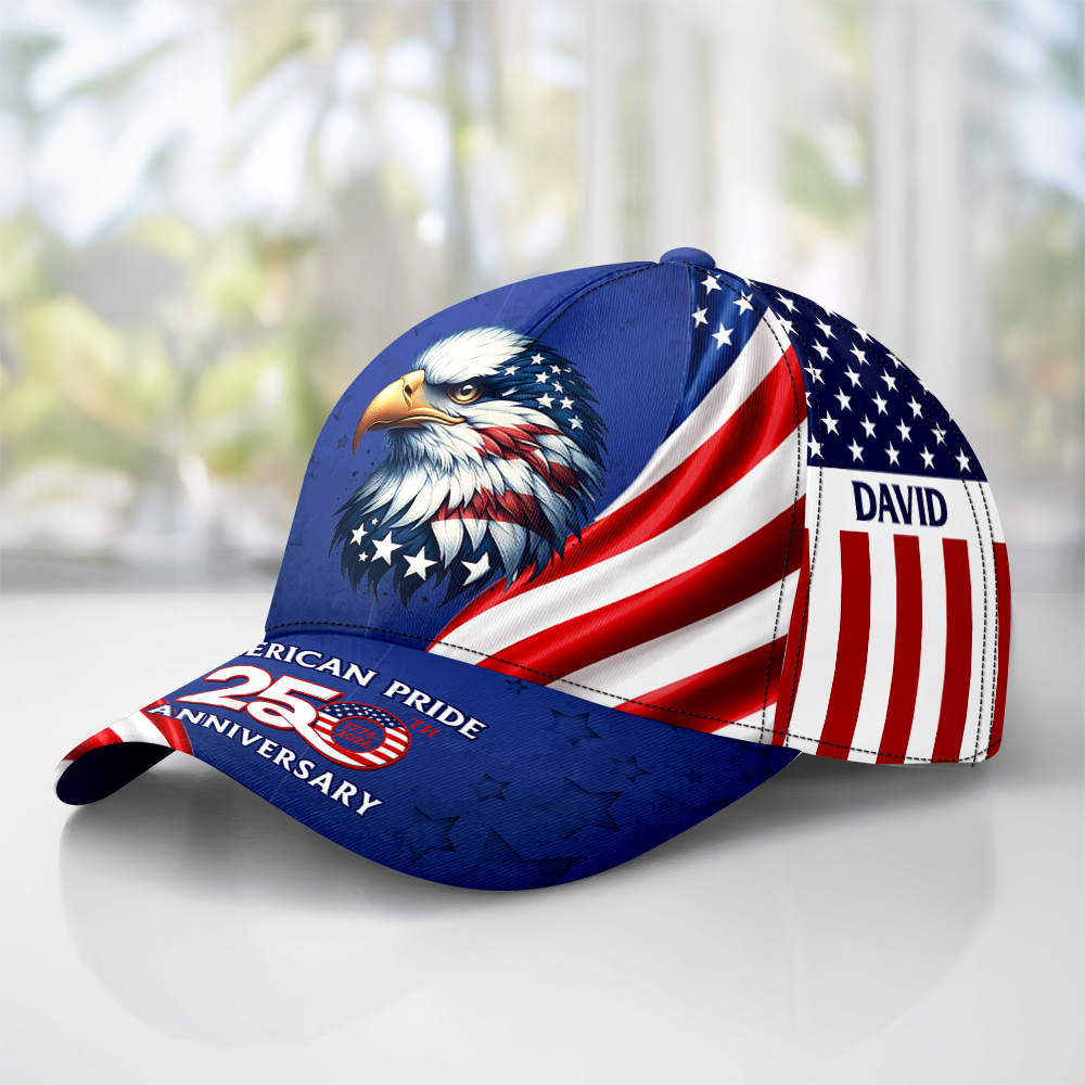 Personalized Eagle Cap Patriotic Gift for Dad 4th of July