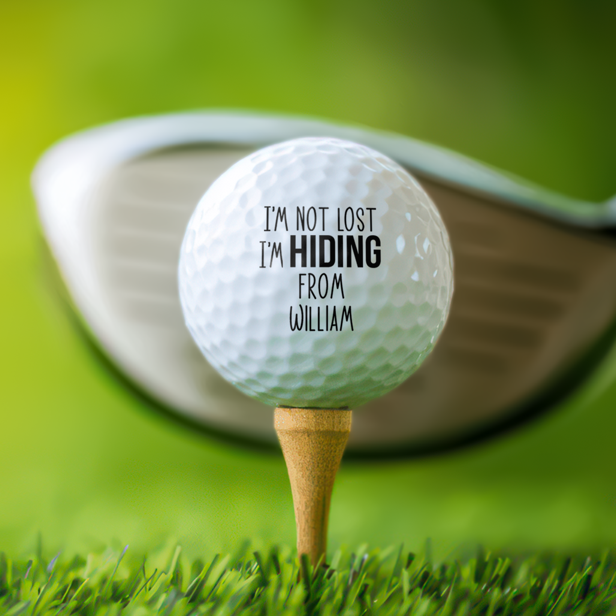 Personalized Golf Ball I'm Not Lost I'm Hiding Gift for Dad
