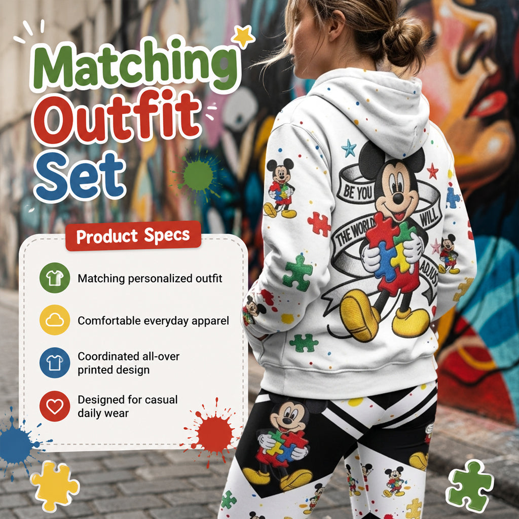 Personalized Autism Awareness Hoodie & Leggings Set for Her