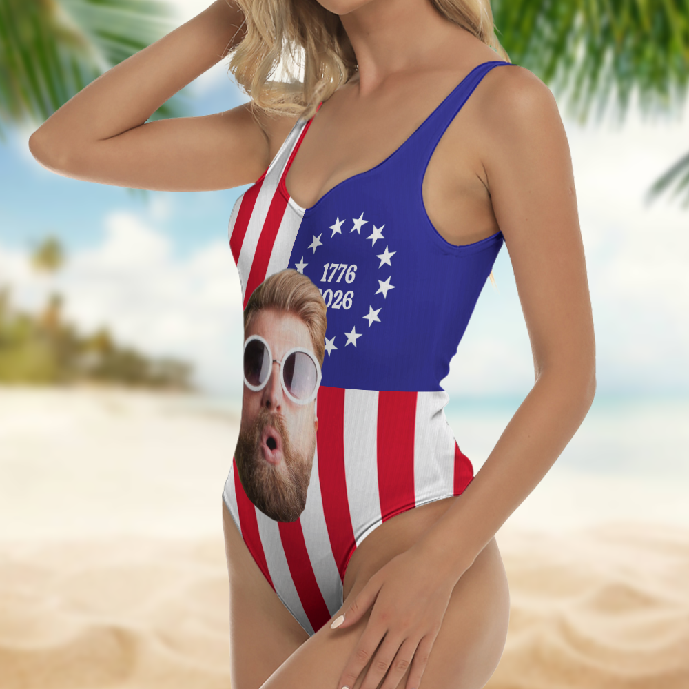 Personalized Funny Face Swimsuit Custom Photo Gift for Her
