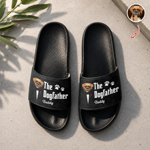 Load image into Gallery viewer, Personalized Dog Dad Slide Sandals Custom Photo Gift Idea
