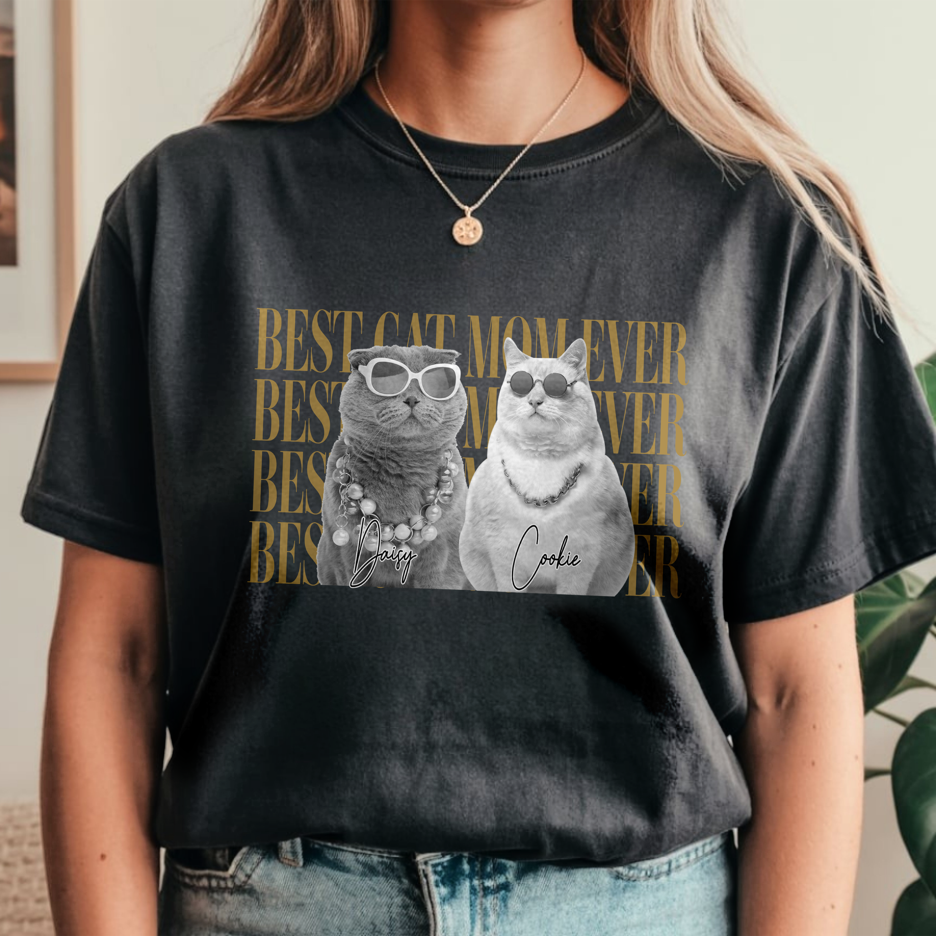 Personalized Vintage Photo Comfort Shirt Gift for Cat Dad