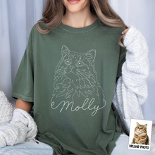 Load image into Gallery viewer, Custom Pet Portrait Line Art Shirt Personalized Gift for Dog Dad

