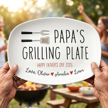 Load image into Gallery viewer, Personalized Grilling Plate Custom Name Gift for Dad
