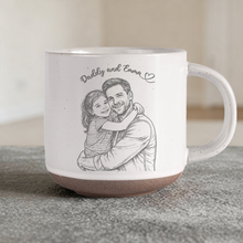 Load image into Gallery viewer, Personalized Engraved Pottery Mug Custom Photo Gift for Dad

