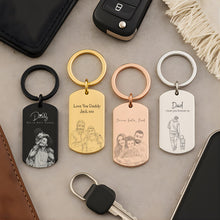 Load image into Gallery viewer, Personalized Photo Metal Keychain Custom Gift for Dad
