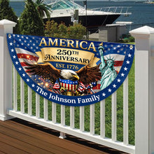 Load image into Gallery viewer, Personalized Family Name USA Eagle Fan Flag Custom Gift
