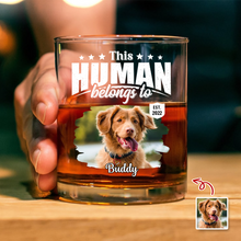 Load image into Gallery viewer, Personalized Rock Glass Custom Pet Photo Gift for Dog Dad
